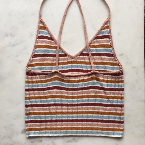 5/$25 Kendall + Kylie Striped Ribbed V-Neck Tank - Picture 4 of 5